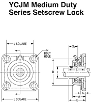 Mounted Bearings 4-bolt flanged set screw YCJM MD Set G